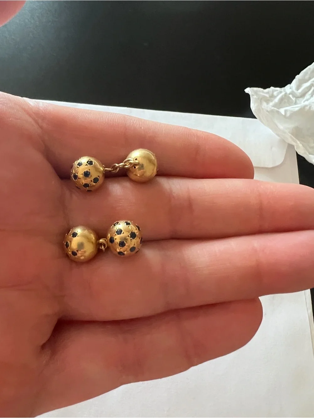 Van Cliff & Arpels 18 K yellow gold and blue sapphire  heavy